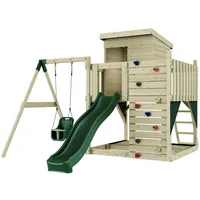 Polar play PolarPlay Spielturm Alma, mit Babyschaukel, Dunkelgrün