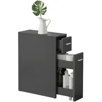 [en.casa] Badezimmerschrank Kauhajoki 61x20x45cm Dunkelgrau