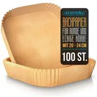 Arendo Backpapier für Heißluftfritteuse 4,5–7,5 L, 100 St., 20