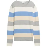 Tom Tailor Knit Structured Striped Pullover Beige Blue Block