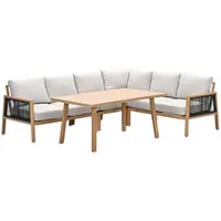 Gardenimpressions Gruppe Decala L/D set 5tlg., alu hell, Teaklook