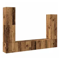 VidaXL 4-tlg. TV-Schrank-Set Wandmontage Altholz-Optik Holzwerkstoff