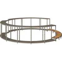 VidaXL Whirlpool-Umrandung mit Stauraum Holztreppe Grau Poly Rattan