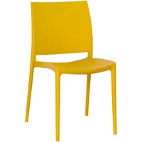 Okaffarefatto Esszimmerstuhl aus Kunststoff Farbe Gelb Senape Modell Komfort