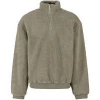 URBAN CLASSICS Oversized Teddy Halbzippullover Pale Green L