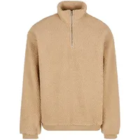 URBAN CLASSICS Oversized Teddy Halbzippullover Union Beige S