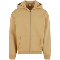URBAN CLASSICS Fluffy Reißverschlusspullover Union Beige 4XL