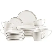 Mäser Kaffeeservice, Porzellan Sita Weiß / Schwarz