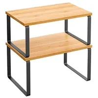 Songmics 2 SONGMICS Küchen-Organizer bambus, schwarz 29,7 x 19,5/18,5