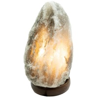 GLOBO Tischleuchte Beistelllampe Nachttischlampe Salzkristall grau H 20,3 cm