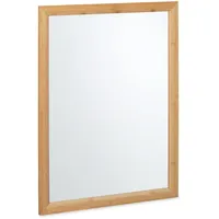 Relaxdays Wandspiegel, Bambus Rahmen, HxB: 80 x 60 cm,