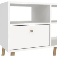 VCM Ebuy24 TV Tisch 2 Schubladen, 4 Ablagen weiß.