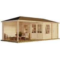 Alpholz 5-Eck Gartenhaus Rhein-40 Walmdach Unbehandelt 694 cm x
