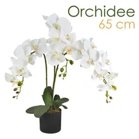 Decovego Künstliche Orchidee Kunstpflanze Künstliche Pflanze Kunstblume Innendekoration Kunst