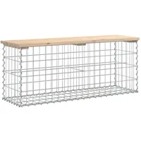 VidaXL Gartenbank aus Gabionen 103x31,5x42 cm Massivholz Kiefer