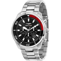 Sector Oversize Chronograph Stahl Schwarz/Rot R3273602018