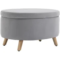 Homcom Sitzbank Hellgrau, Kunststoff, 71x42x51.5 cm, Esszimmer, Bänke, Sitzbänke