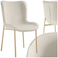 Tectake tectake® Polsterstuhl, Tessa pro StückSamtoptik beige/gold