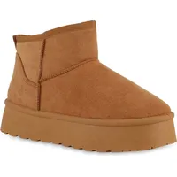 VAN HILL Damen Winter Boots Plateau Profilsohle Schuhe 214170