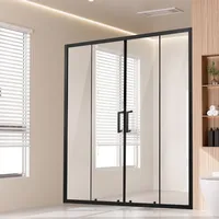 Vevor halbrahmenlose Duschtür doppelte Glasschiebetür 1469-1499 x 1778 mm