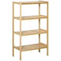 Homcom Strandregal 4-stufiges Bücherregal aus Bambus 62x33x112cm für Büro