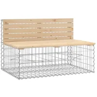 Furnicato Gartenbank aus Gabionen 103x70x65 cm Massivholz Kiefer