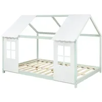 [en.casa] Kinderbett Tostedt 140 x 200 cm Kiefer mintgrün/weiß