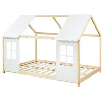 [en.casa] Kinderbett Tostedt 120 x 200 cm Kiefer naturbelassen