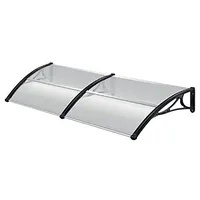 Baumarktplus Haustürvordach 97 x 200 cm Hohlkammerplatte Aluabschlussleiste schwarz