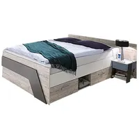 Lomadox Jugendbett LEEDS-10, Sandeiche Nb. mit weiß Lava und