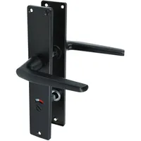 MS Beschläge - Schwarze Schildgarnitur Langschild-Türgriff Türdrücker Aluminium Türbeschlag