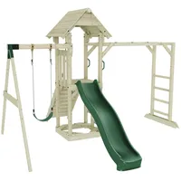 OUTDOORTOYS Spielturm Malmö mit Kinderschaukel Dunkelgrün