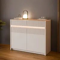 Forte Kommode »Oak Squere«, Kommode, Beleuchtung, Soft Close, Lamellenoptik