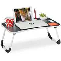 Relaxdays Klappbarer Laptoptisch Weiß,Schwarz