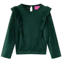 VidaXL Kinderbluse mit Rüschen Dunkelgrün 92 – Stilvoll &