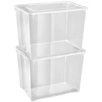 Gardissimo 2er-Set Aufbewahrungsbox Kunststoff Klarsichtbox Belüftung 20L