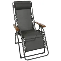 Sungörl Oasi DV XL Relaxliege Stahl/Textilene/Eschenholz Schwarz|Dunkelgrau