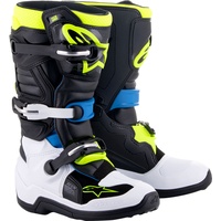 Alpinestars Tech 7S S25, Stiefel Jugend - Schwarz/Weiß/Blau/Neon-Gelb /