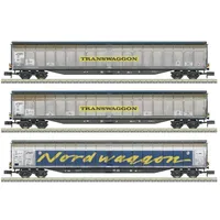 Trix MiniTrix 18297 N 3er-Set Grossraum-Schiebewagen der Transwaggon, MHI