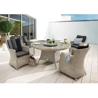 Destiny Sitzgruppe LUNA mit Esstisch Ø150cm (4 Personen) vintage