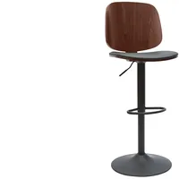 Miliboo Design-Barhocker höhenverstellbar schwarz und dunkles Holz BECK