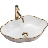 REA Aufsatzwaschbecken Pearl Gold Edge - Weiß/Gold