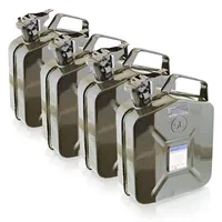 BITUXX 4x 5 Liter Stahl Benzinkanister Kraftstoffkanister Kanister UN