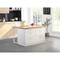 Vente-unique Vente-unique-Kücheninsel mit 6 Schubladen aus MDF & Metall