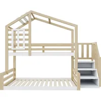 XDOVET Etagenbett mit Fenster 90 x 200 cm Kiefer