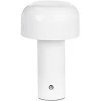 Beliani Tischlampe Weiß Metall Kabellos Wiederaufladbar Akku Touch Funktion