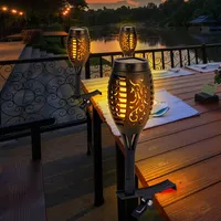 Harms Import LED Solarfackeln für Balkon Gartendeko Solar Gartenfackel