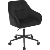 Woltu Drehstuhl Schwarz, Textil, 1-Sitzer, Drehkreuz, 56x81x61 cm, Arbeitszimmer,