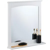Relaxdays Badezimmerspiegel mit Ablage, Bad, Flur, rechteckig, HxBxT: 60