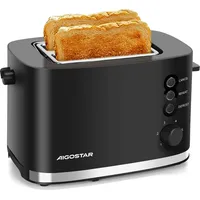 Aigostar - Toaster 2 Scheiben, extra breite Toastschlitze, 6